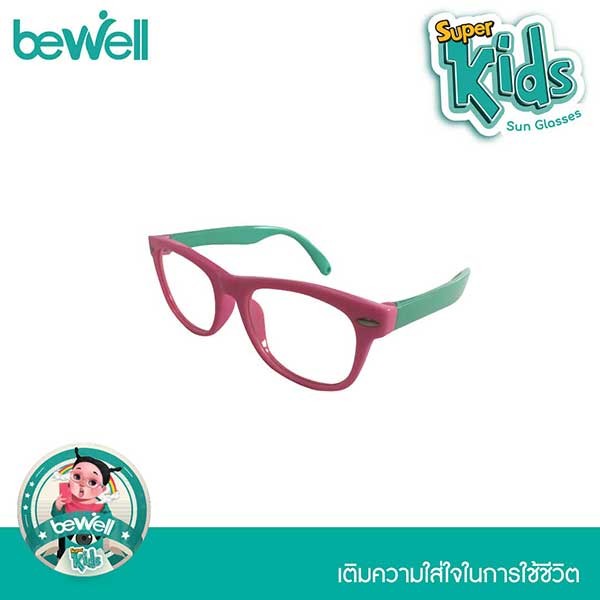 แว่นกรองแสงสีฟ้าสำหรับเด็ก ทรงเหลี่ยม (PINK)
