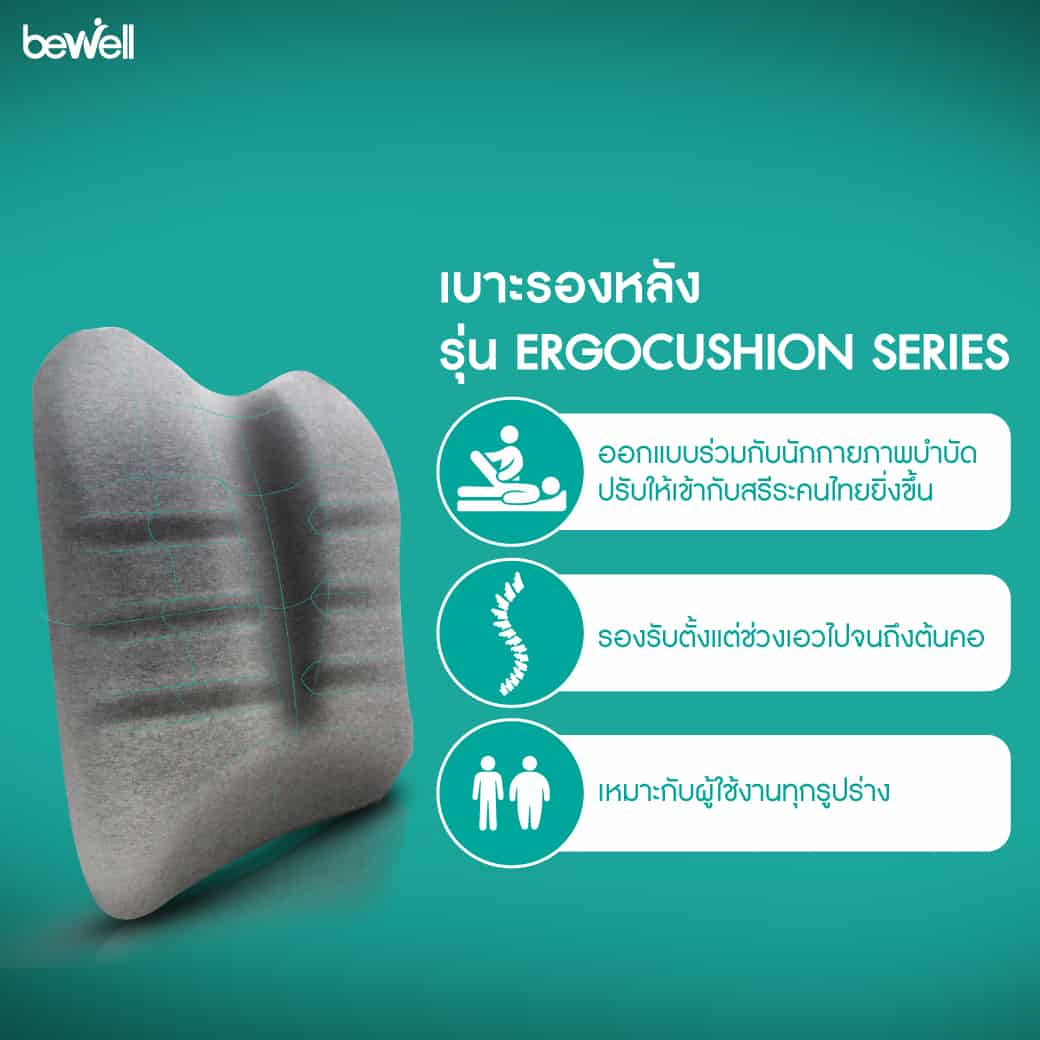 เบาะรองหลัง รุ่นเออร์โกคุชชั่น Bewell